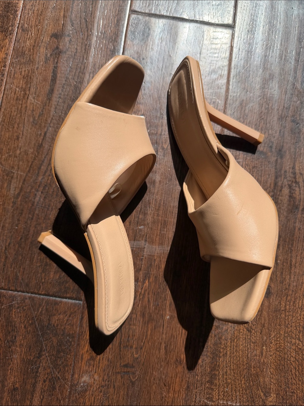 Women's Nude Slide Sandals - Minimal Square-Toe Mule forever 21 size 8